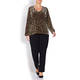 ELENA MIRO VELOUR SPOT TUNIC BLACK AND GOLD