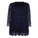 ELENA MIRO NAVY & BLACK MACRAME LACE TUNIC