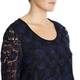 ELENA MIRO NAVY & BLACK MACRAME LACE TUNIC