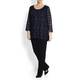 ELENA MIRO NAVY & BLACK MACRAME LACE TUNIC