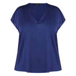 Elena Miro Stretch Satin Vest Navy  - Plus Size Collection