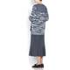 ELENA MIRO grey lurex pleat effect KNITTED SKIRT