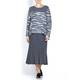 ELENA MIRO grey lurex pleat effect KNITTED SKIRT