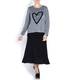 GAIA GREY TUNIC WITH LARGE EMBELLISHED HEART EMBLEM