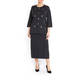 ELENA MIRO PULL-ON WOOL BLEND PENCIL SKIRT ANTHRACITE
