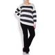 ELENA MIRO navy striped lurex SWEATER