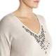 ELENA MIRO BLONDE CASHMERE BLEND EMBELLISHED SWEATER