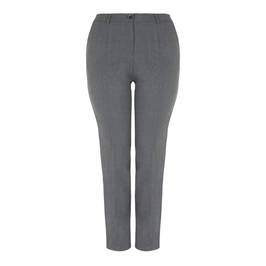 ELENA MIRO FRONT FASTEN TROUSER GREY - Plus Size Collection