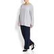 ELENA MIRO SILVER GREY SILK CREPE TUNIC WITH SILVER STUDS