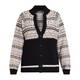 ELENA MIRO BEADED FAIRISLE KNIT CARDIGAN BLACK