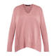 ELENA MIRO CABLE KNIT SEAM SWEATER ROSE PINK