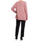 ELENA MIRO CABLE KNIT SEAM SWEATER ROSE PINK