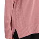 ELENA MIRO CABLE KNIT SEAM SWEATER ROSE PINK