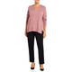 ELENA MIRO CABLE KNIT SEAM SWEATER ROSE PINK