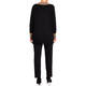 ELENA MIRO CRICKET STYLE SWEATER BLACK AND ORANGE 