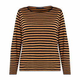 ELENA MIRO STRIPE SWEATER SAND AND BLACK  - Plus Size Collection