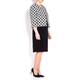 ELENA MIRO BLACK JACQUARD POLKA DOT DRESS+JACKET