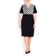 ELENA MIRO BLACK JACQUARD POLKA DOT DRESS+JACKET