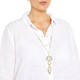 ENVY DROP NECKLACE GREY AND PALE GOLD 