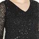 BEIGE BLACK SEQUINNED DRESS