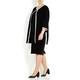 MARINA RINALDI BLACK CADY LONG JACKET WITH CREAM TRIM