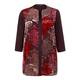 Marina Rinaldi bordeaux print silk devore blouse with camisole