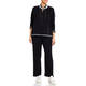 FABER KNITTED JACKET BLACK WITH BLUE STRIPE