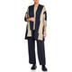 Faber Camel and Black Knitted Long Cardigan