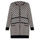 FABER LONGLINE CHECKERBOARD INTARSIA CARDIGAN