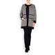 FABER LONGLINE CHECKERBOARD INTARSIA CARDIGAN