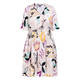 Faber Satin Viscose Floral Dress Beige 