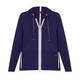 FABER KNITTED ZIP HOODY NAVY AND WHITE 