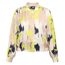 Faber Tie-Dye Effect Bomber Jacket Lime - Plus Size Collection