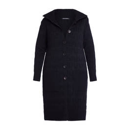 FABER KNITTED COAT BLACK - Plus Size Collection