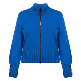 Faber Knitted Jacket Cobalt Blue - Plus Size Collection