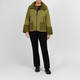 Faber Knitted Jacket with Faux Fur Trim Olive 