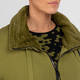 Faber Knitted Jacket with Faux Fur Trim Olive 