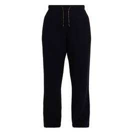 Faber Horizontal Rib Knitted Trousers Black - Plus Size Collection