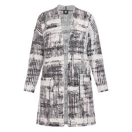 Faber Merino Blend Cardigan Black and White  - Plus Size Collection