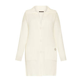 Faber Long Cardigan White  - Plus Size Collection