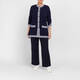 Faber Long Knitted Jacket Navy