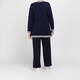 Faber Long Knitted Jacket Navy