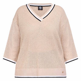 Faber V-Neck Sweater Beige - Plus Size Collection