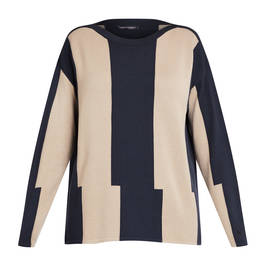 Faber Two Tone Sweater Camel and Black - Plus Size Collection