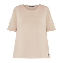 Faber Camel Knitted Short Sleeve Knitted Top  - Plus Size Collection