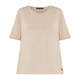 Faber Camel Knitted Short Sleeve Knitted Top 