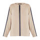 Faber Camel Sweater With Faux-Leather Stripes 