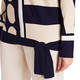 FABER CREAM AND NAVY SWEATER TIE HEM