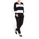 FABER V NECK STRIPE SWEATER LUREX TRIM