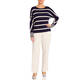 FABER STRIPE SWEATER NAVY AND CREAM 